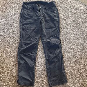 Prana athletic pant low rise gray 5 pockets. Size medium.